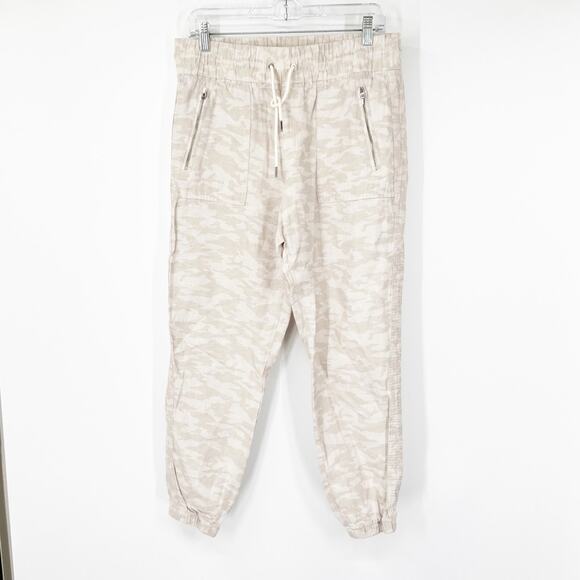 Athleta Cabo Tide Linen Joggers in Neutral Camo Drawstring - Picture 2 of 9